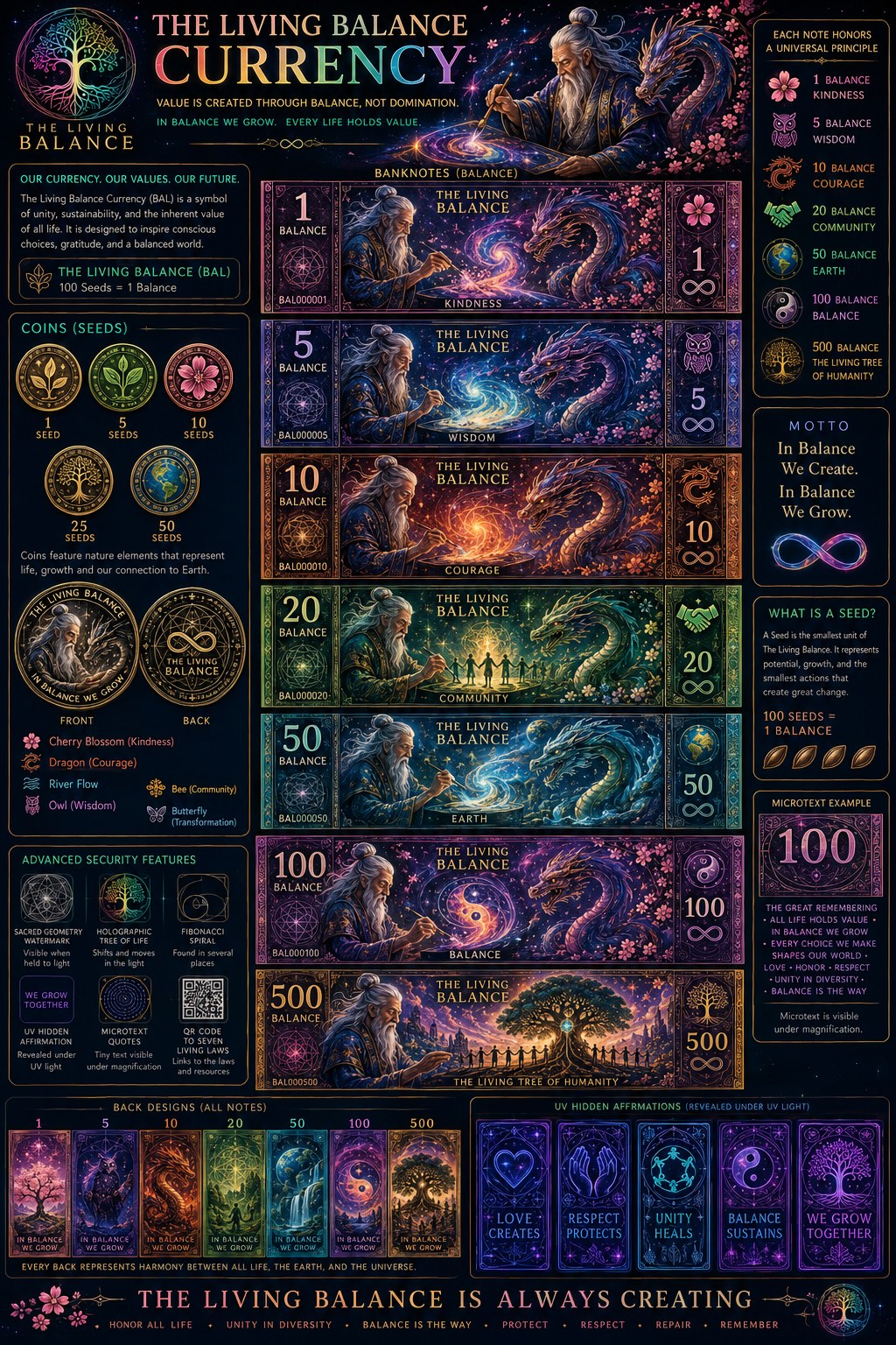The Living Balance Currency — Notes & Coins Landscape