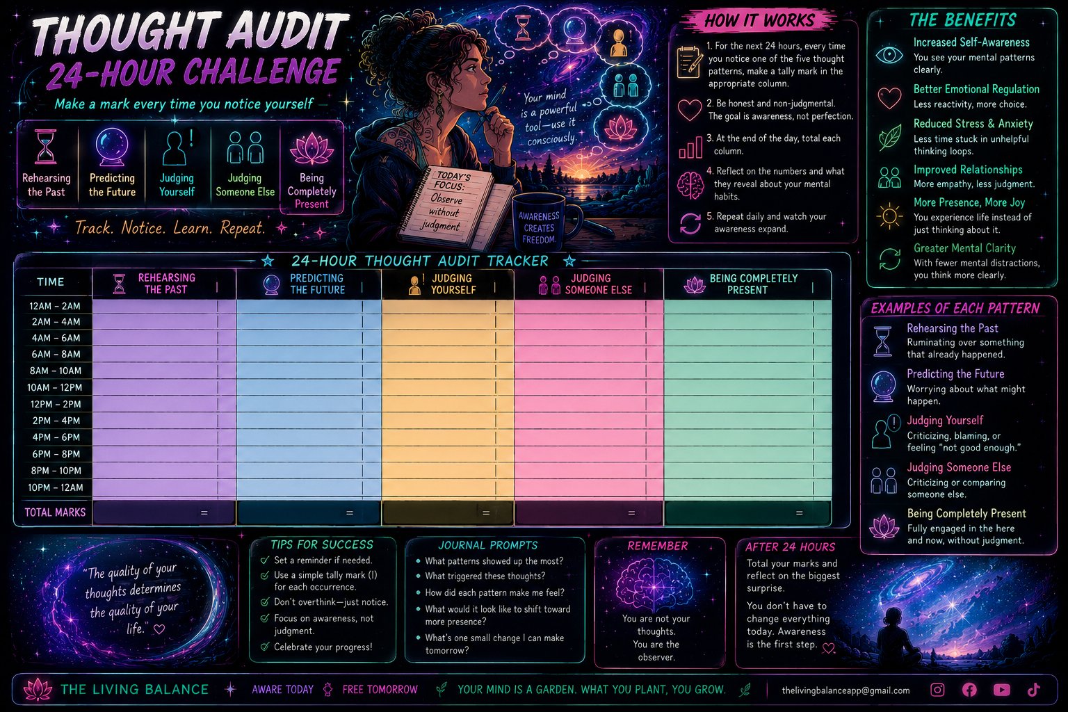 Thought Audit — Living Balance experiment worksheet
